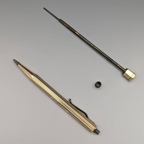 British Vintage Yard O Red Rolled Gold Hexagon Propelled Pencil